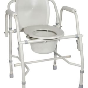 Deluxe Steel Drop-Arm Commode by Drive Medical