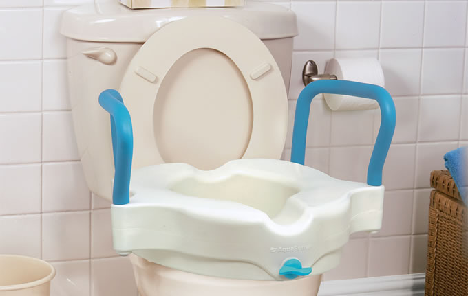 Living Well HME | Raised Toilet Seat With Arms - 3-in-1 Raised Toilet Seat