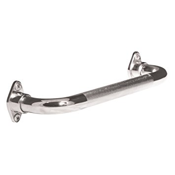 Living Well Knurled Chrome Grab Bar with Rotating Flanges
