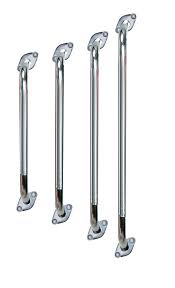 Living Well Knurled Chrome Grab Bar with rotating flanges