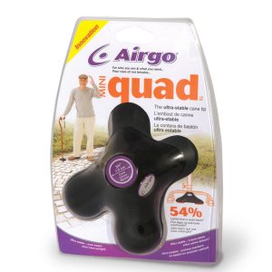 Airgo MiniQuad ultra-stable cane tip for improved walking support.