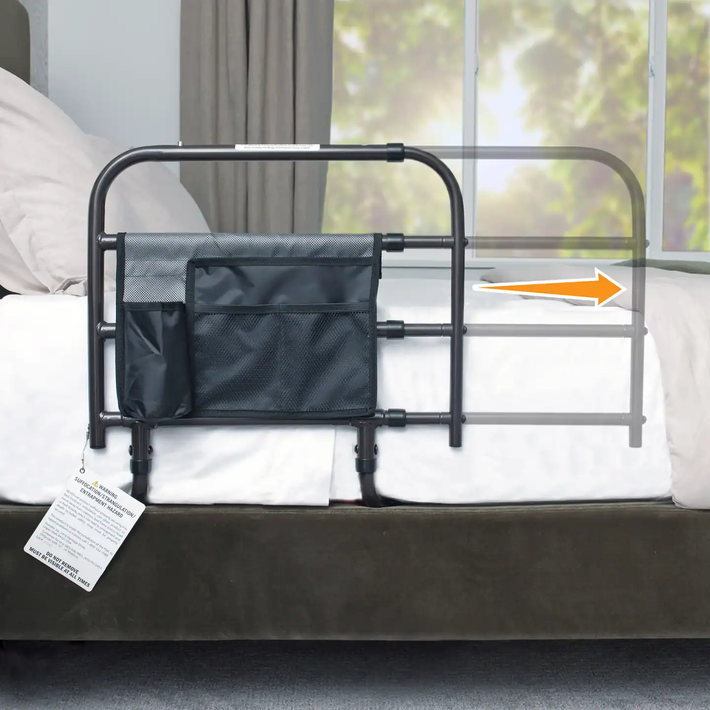 Stander EZ Adjust Bed Rail for safety and support in bedroom.