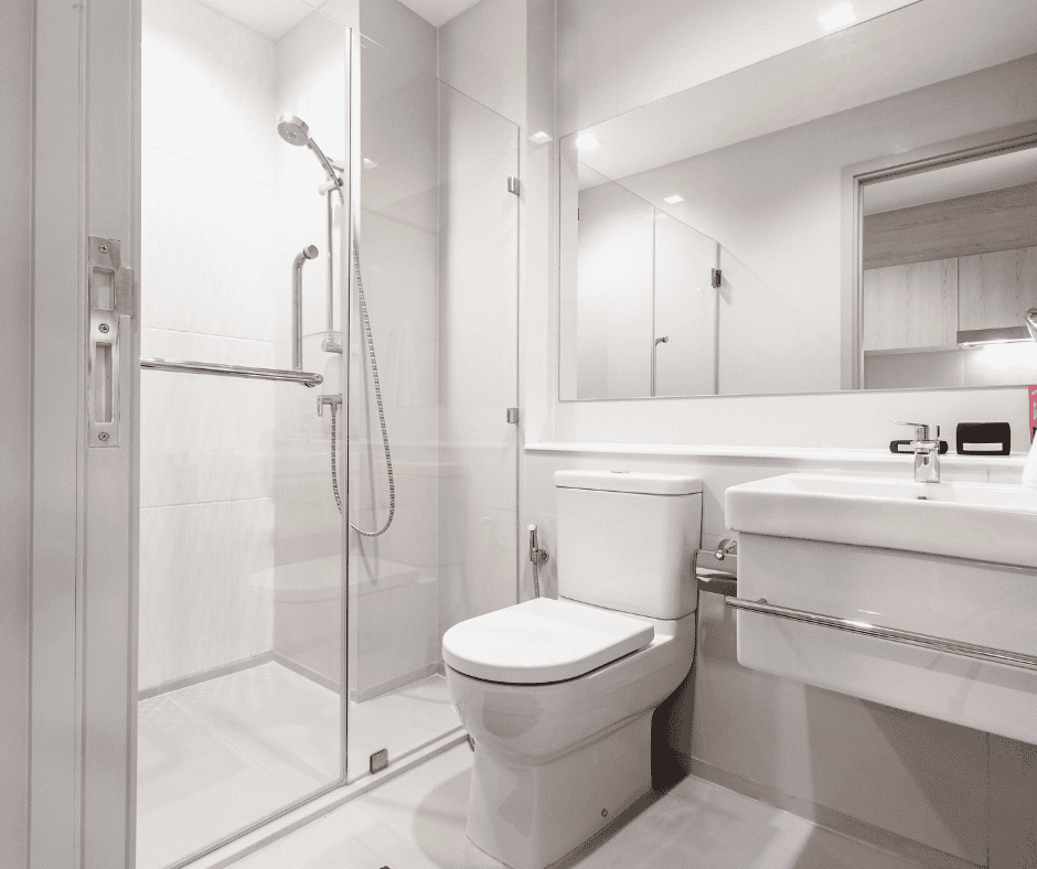 Bathroom with grab bars 