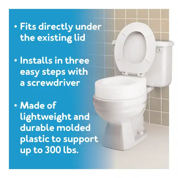 3.5” Elongated Raised Toilet Seat, by Carex - Image 6