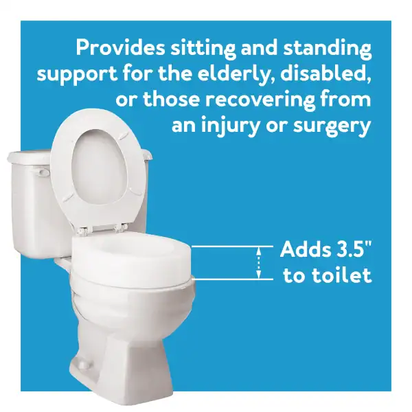 3.5” Elongated Raised Toilet Seat, by Carex - Image 5