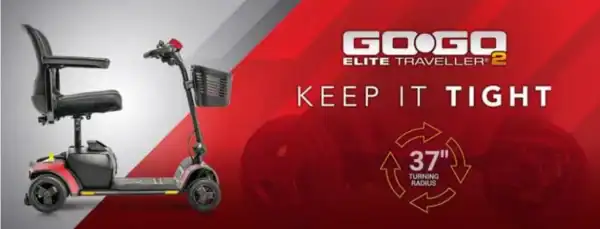 Pride Elite Traveller 2 - 4 Wheel Lightweight Portable Mobility Scooter | Pride Mobility - Image 2