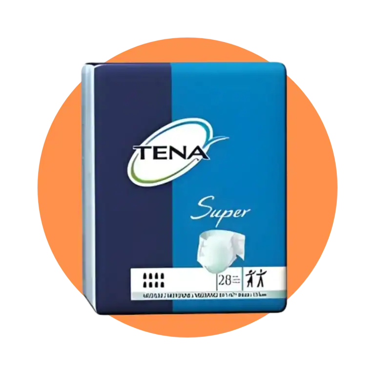 Tena pads with orange background