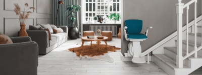 Stairlift inside home on straight stairs