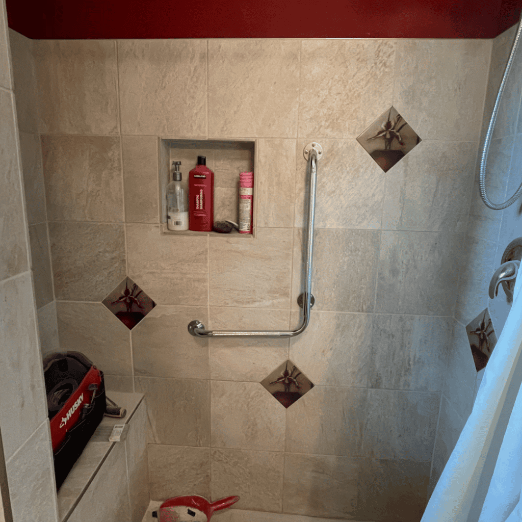 Shower Grab Bar Installation 10