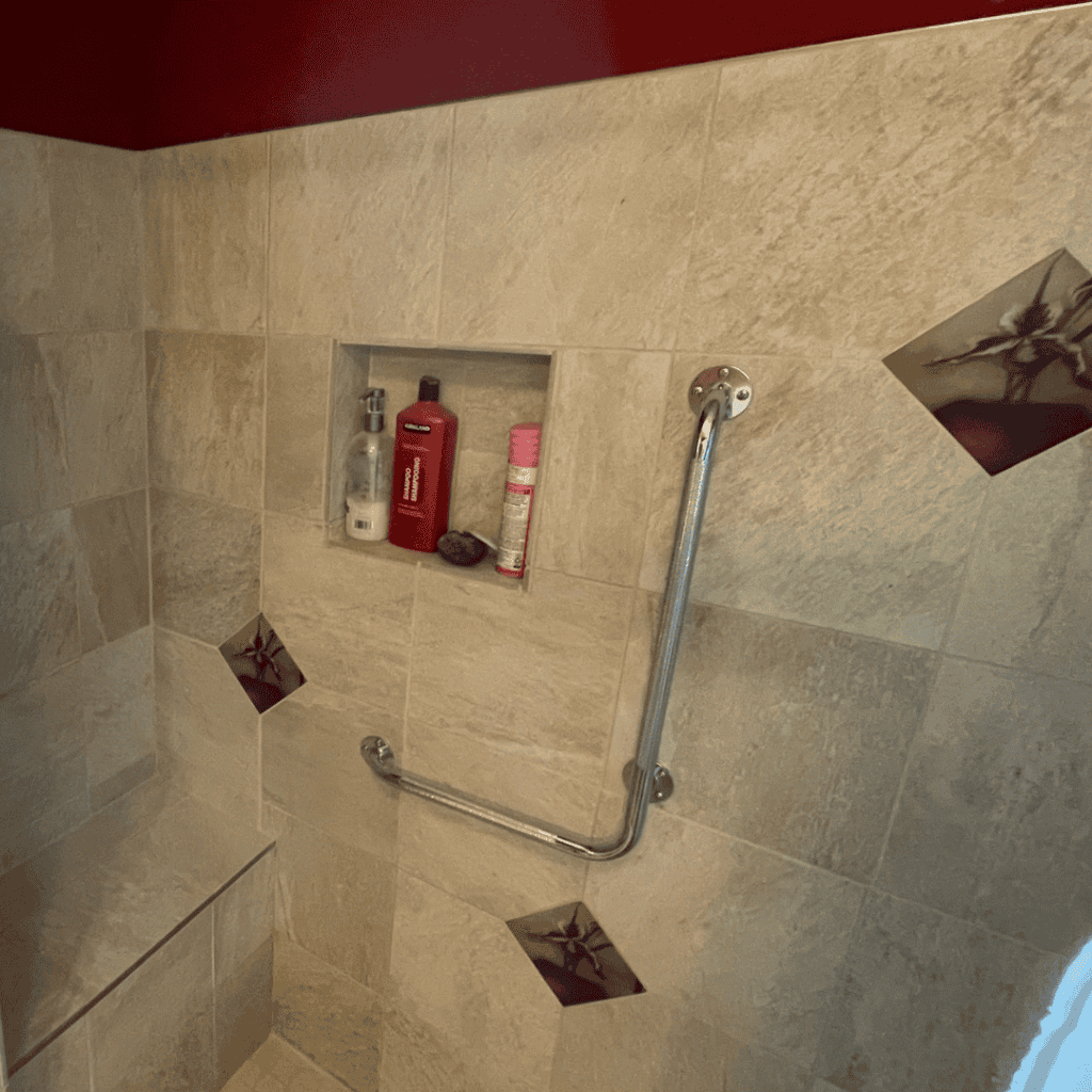Shower Grab Bar Installation 7