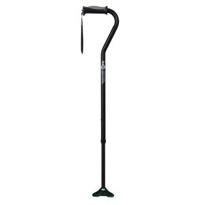 Hugo Ergonomic Offset Handle Cane with QuadPod Tip