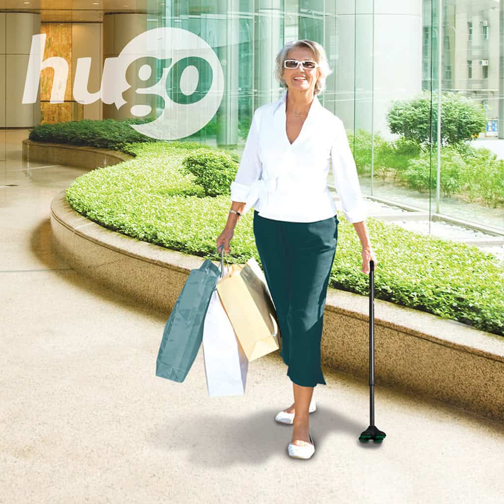 Hugo Ergonomic Offset Handle Cane with QuadPod Tip - Image 5